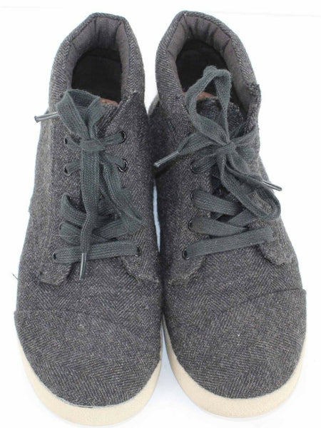 Toms Sz 2.5 Charcoal Lace Up Fabric High Tops Boys Girls Shoe