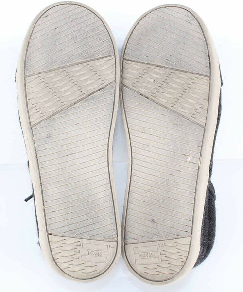 Toms Sz 2.5 Charcoal Lace Up Fabric High Tops Boys Girls Shoe