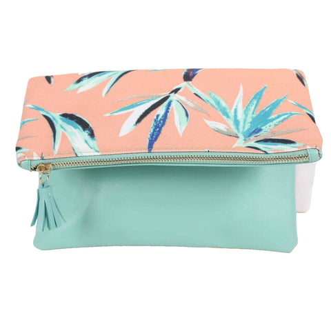 Rachel Pally Coral Multi 6.25 X 10 X 2.5 Zip Closure Clutch Cosmetic Bag