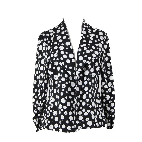 Frank Lyman NEW $186 Sz 10 Black White Polka Dot Collared Poly Elastane Wrap