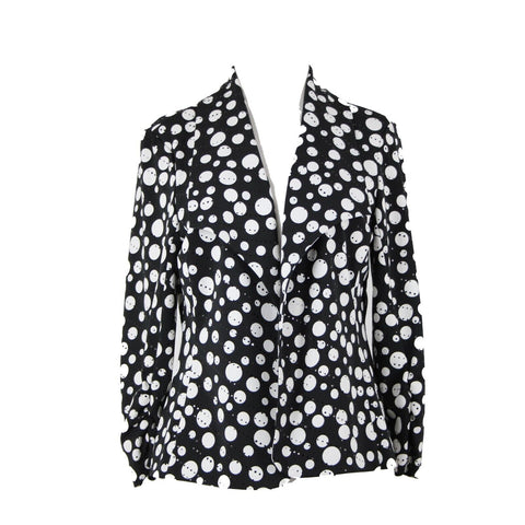 Frank Lyman NEW $186 Sz 10 Black White Polka Dot Collared Poly Elastane Wrap