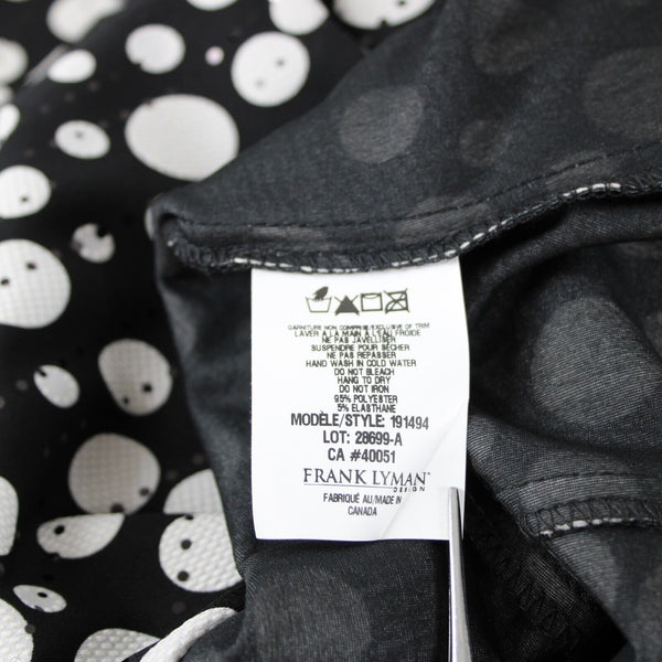 Frank Lyman NEW $186 Sz 10 Black White Polka Dot Collared Poly Elastane Wrap