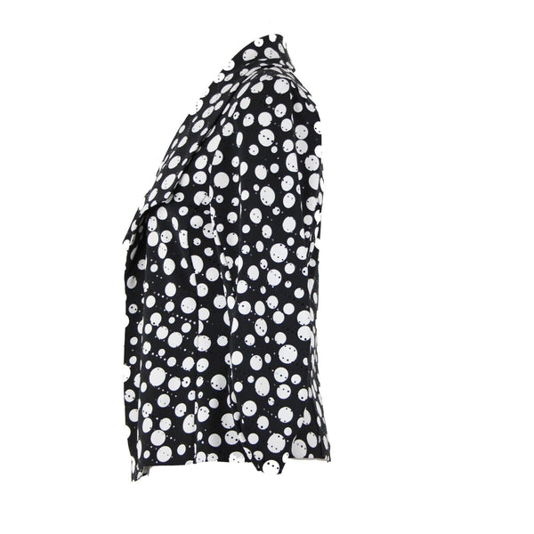 Frank Lyman NEW $186 Sz 10 Black White Polka Dot Collared Poly Elastane Wrap