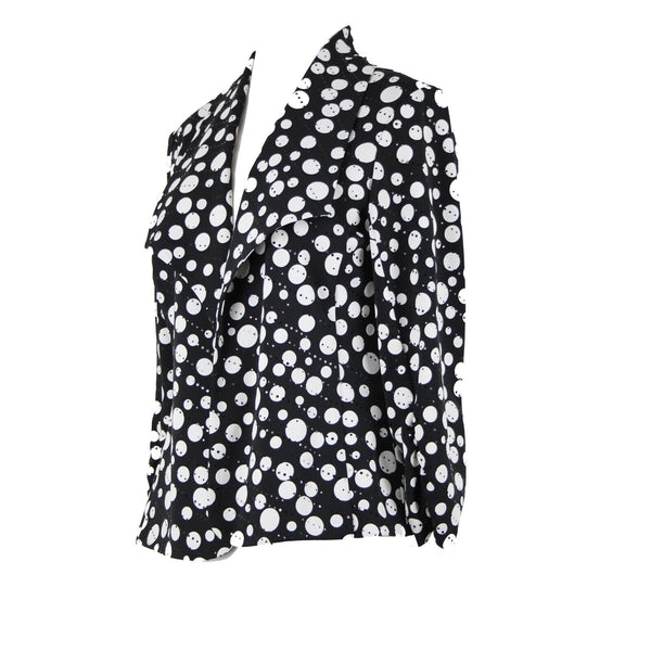 Frank Lyman NEW $186 Sz 10 Black White Polka Dot Collared Poly Elastane Wrap