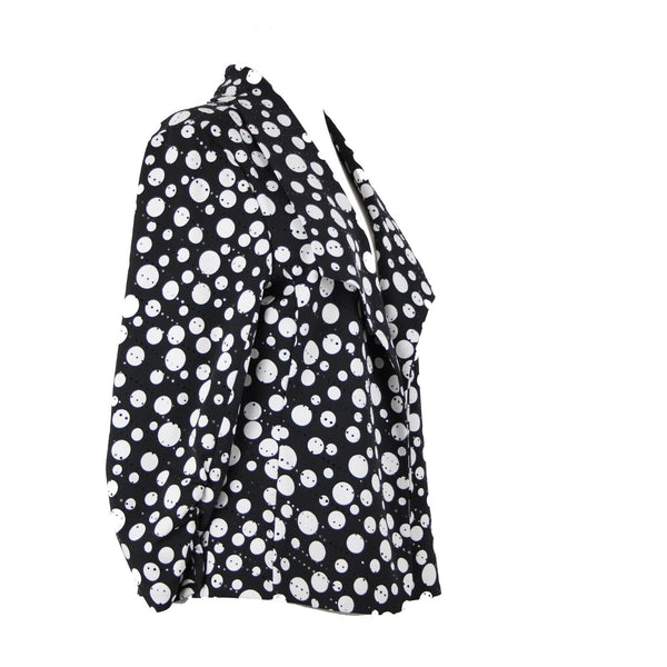 Frank Lyman NEW $186 Sz 10 Black White Polka Dot Collared Poly Elastane Wrap