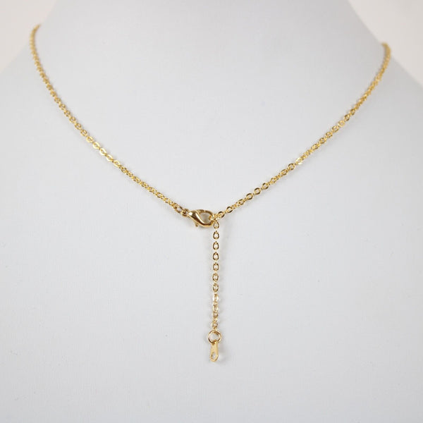 MELANIE NEW Name Goldtone Rhinestone Accent 14.5" w 4.5" Multi Ring Ext Necklace