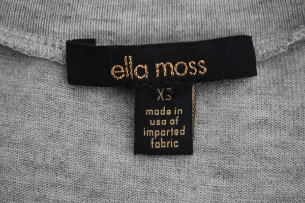 Ella Moss Sz XS Heathered Gray Chiffon Sleeves Rayon Blend Poly Knit Top