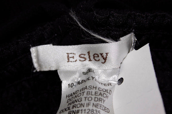 Esley NEW $62 Sz S Black Tiered Ruffle Gunmetal Studs Trapeze Polyester Top