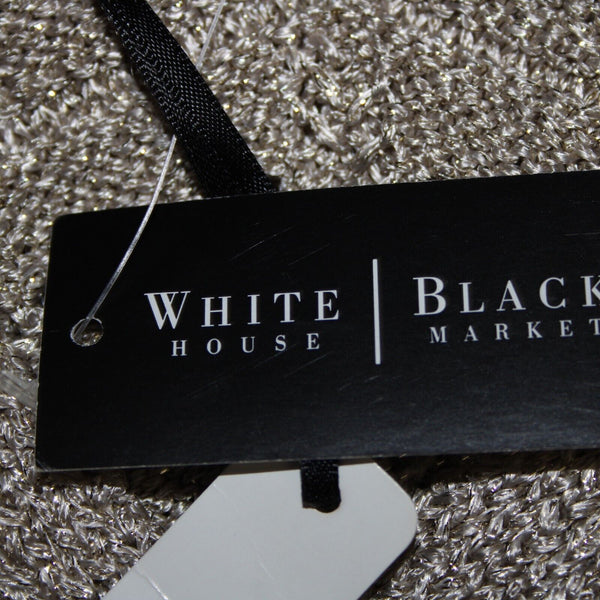 White House Black Market NEW $88 Sz XS Pearl Dust Gold Open Knit Rayon Top