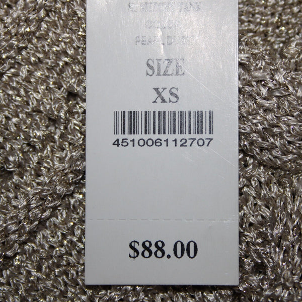 White House Black Market NEW $88 Sz XS Pearl Dust Gold Open Knit Rayon Top