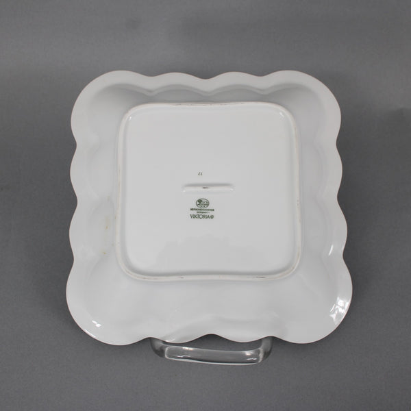 Hutschenreuther Viktoria White Peach Gold 8.5" x 8.5" x 2" Scalloped Emboss Bowl