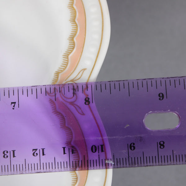 Hutschenreuther Viktoria White Peach Gold 8.5" x 8.5" x 2" Scalloped Emboss Bowl