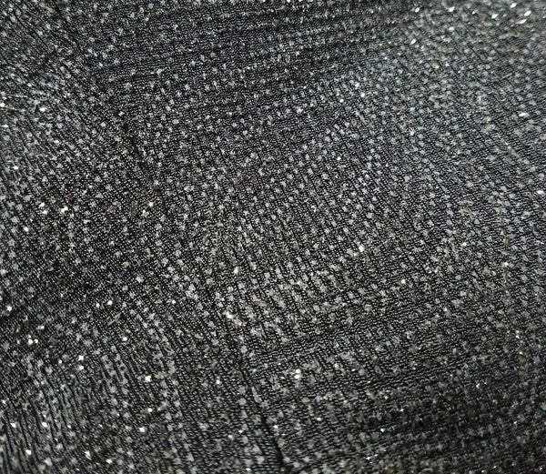 Xscape Sz M Black Textured Shimmer Nylon Metallic Spandex Poly Twin Set Top