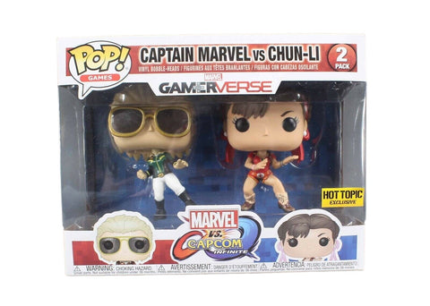 Funko POP Games NEW Marvel VS Capcom Capt. Marvel VS Chun-Li 2 Pack