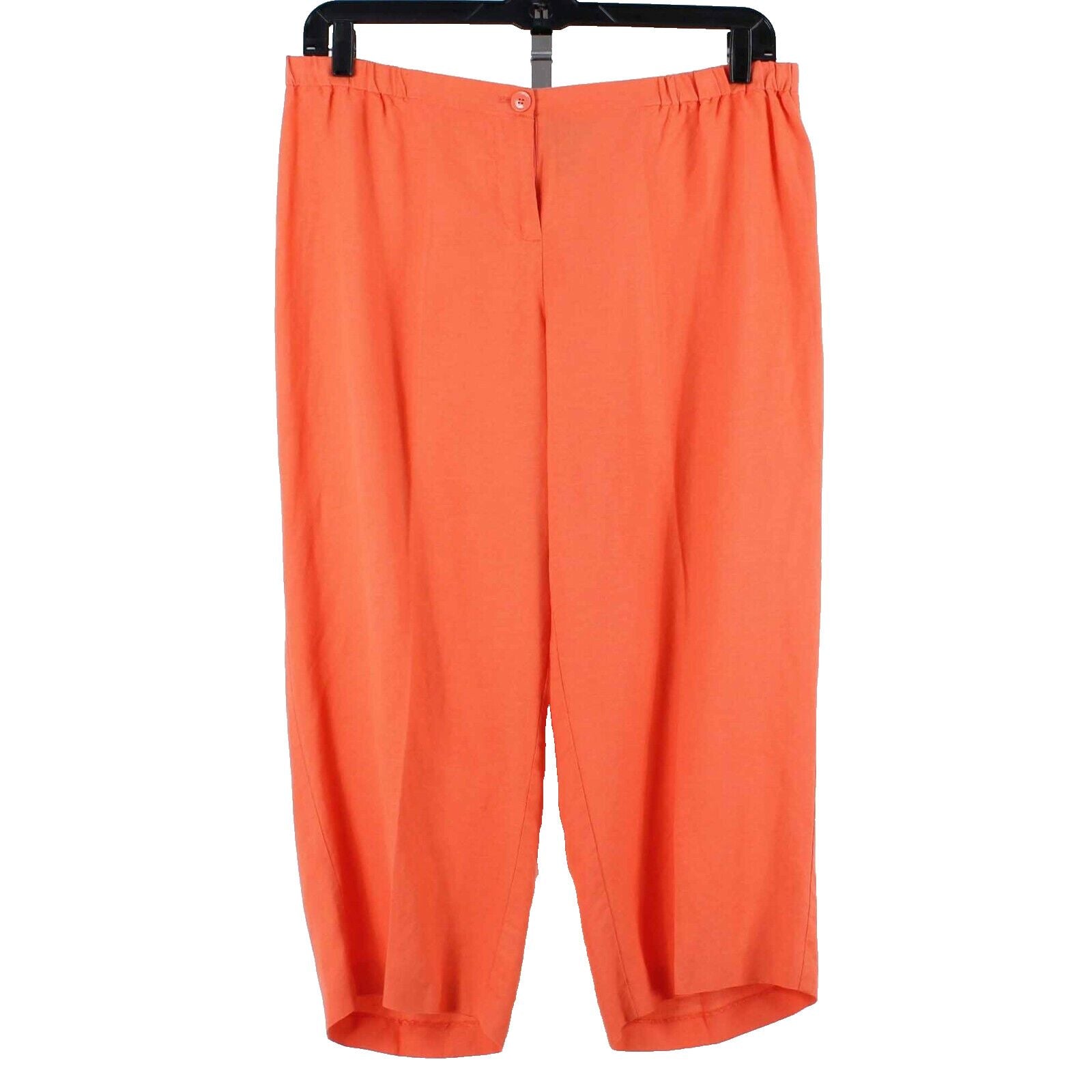 Lane Bryant Sz 16 X 23 Coral Linen Blend Capri Crop Pant