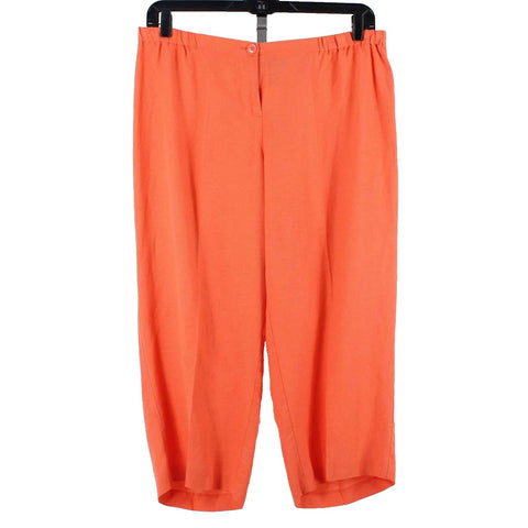 Lane Bryant Sz 16 X 23 Coral Linen Blend Capri Crop Pant