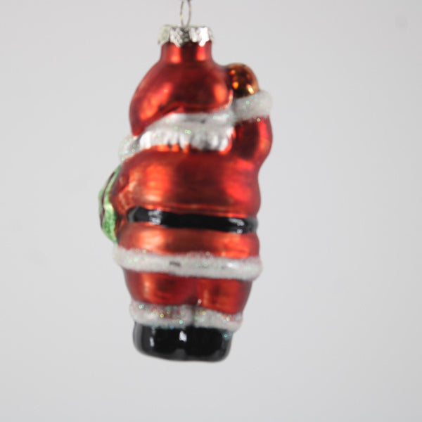 Christopher Radko Victorian Santa Claus W Wreath Waving Blown Glass 5" Ornament