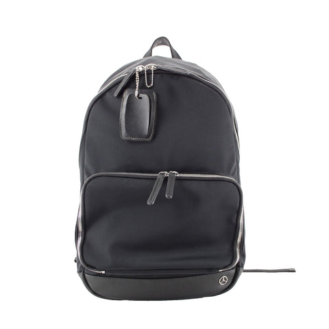 Haerfest 18 x 14 Black Silver Pockets Mercedes Benz Logo Nylon Leather Backpack