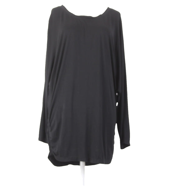 Sophie Max Top NEW $35 Basics Sz L Black Ruched Batwing Viscose Spandex Top