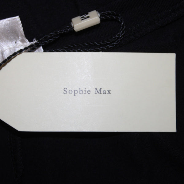 Sophie Max Top NEW $35 Basics Sz L Black Ruched Batwing Viscose Spandex Top