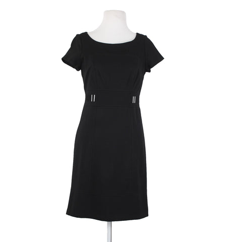 White House Black Sz 2 Black Silver Short Sleeve Rayon Nylon Spandx Classy Dress