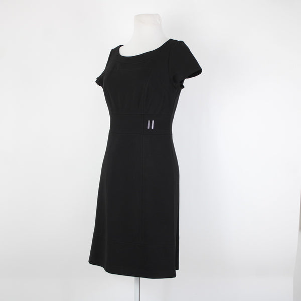 White House Black Sz 2 Black Silver Short Sleeve Rayon Nylon Spandx Classy Dress