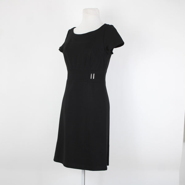 White House Black Sz 2 Black Silver Short Sleeve Rayon Nylon Spandx Classy Dress