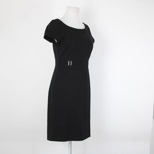 White House Black Sz 2 Black Silver Short Sleeve Rayon Nylon Spandx Classy Dress