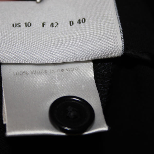 Akris Punto Pant Sz 10 x 30 Black Pockets Sheer 100% Wool Pant