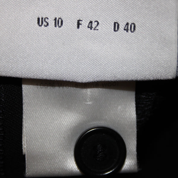 Akris Punto Pant Sz 10 x 30 Black Pockets Sheer 100% Wool Pant