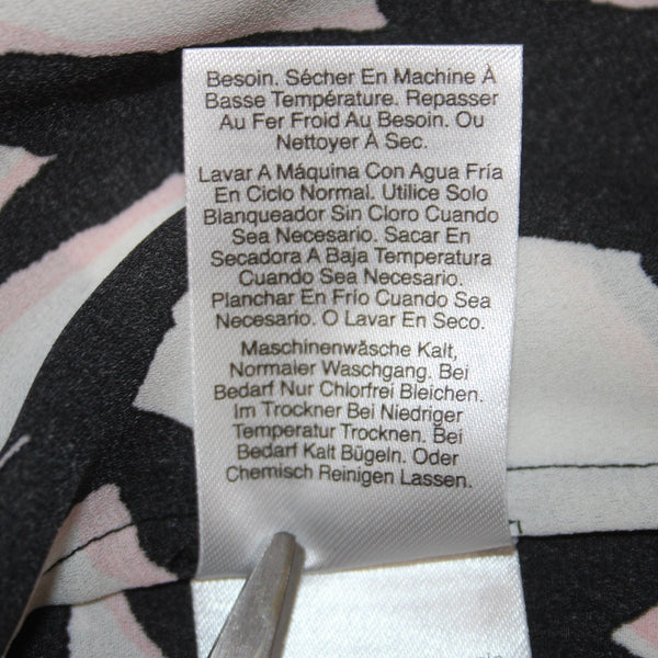 DKNY Top NEW $69 Sz 3X Black White Pink Collared Flutter Sleeve 100% Poly Top