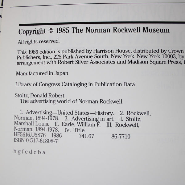 The Advertising World Of Norman Rockwell By Donald & Marshall Stoltz Book