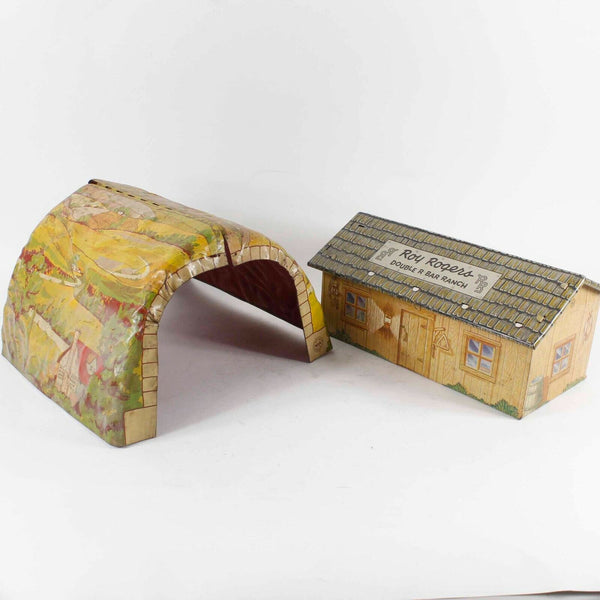 Marx Vintage Roy Rogers Double R Bar Ranch 11 x 5 x 6 Painted Tin Barn