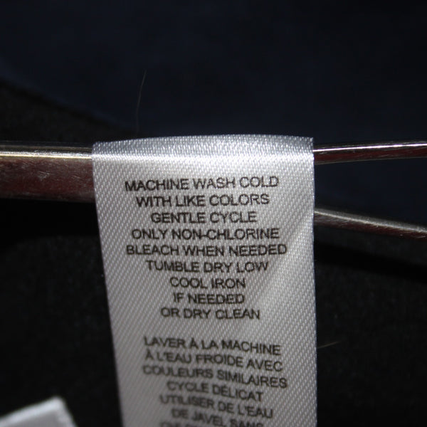 Tahari Jacket NEW $88 Sz XS Navy Blue Pockets Zipper Faux Leather Polyester