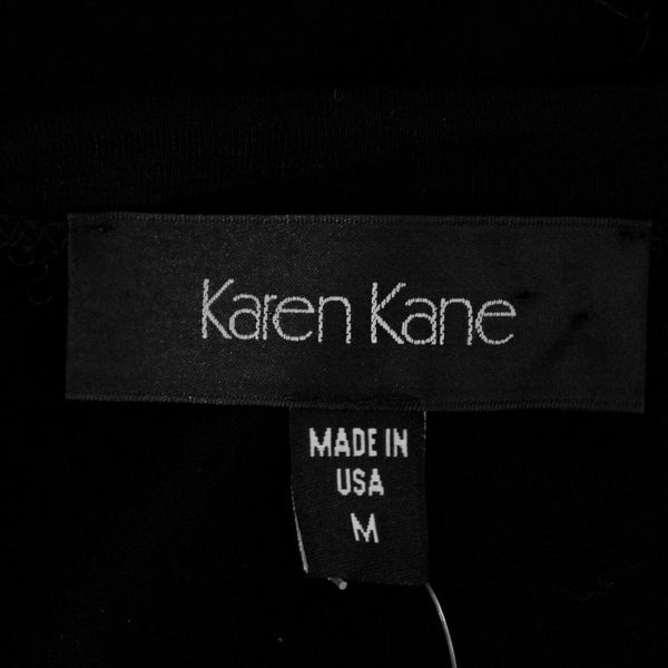 Karen Kane NEW $62 Sz M Silver Sequin Front Black Knit Rayon Blend Back Top