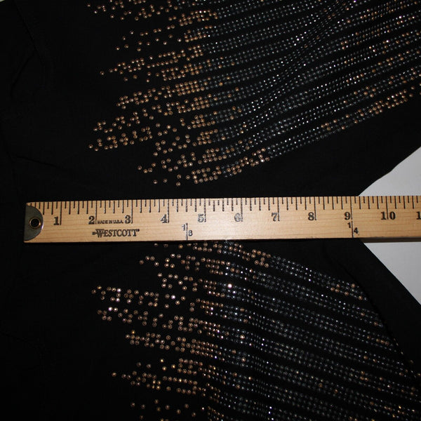 Carmin Sz S x 26 Black Gold Silver Studs Elastic Waist Cotton Polyester Pant
