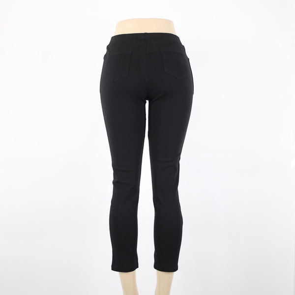 Carmin Sz S x 26 Black Gold Silver Studs Elastic Waist Cotton Polyester Pant