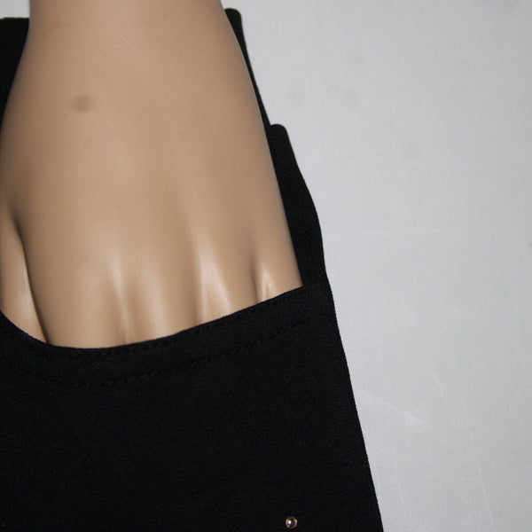 Carmin Sz S x 26 Black Gold Silver Studs Elastic Waist Cotton Polyester Pant
