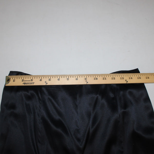 Veronique Young Skirt Sz 8 Black Lined Satin Mesh Ruffles 100% Silk Poly Skirt