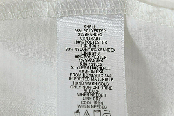 Nine Britton Sz M White Lace Overlay Fit n Flare Poly Nylon Blend Dress