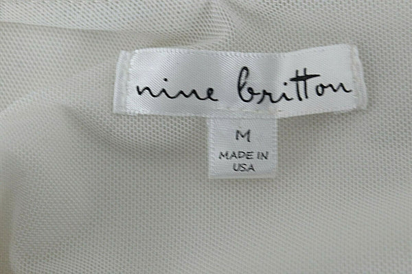 Nine Britton Sz M White Lace Overlay Fit n Flare Poly Nylon Blend Dress