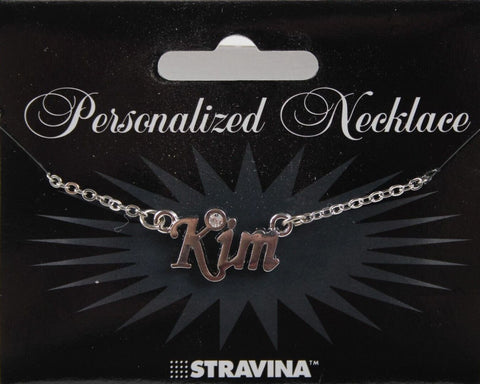 KIM NEW Name Silvertone Rhinestone 14.5" w 4.5" Multi Ring Ext Necklace