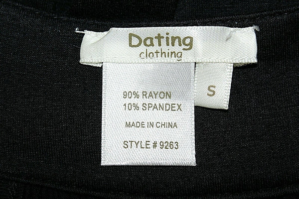 Dating Sz S Black Silver Metallic Rhinestones Rayon Spandex Top