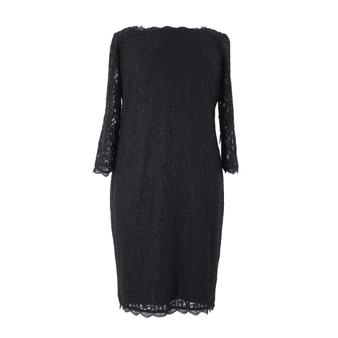 Adrianna Papell NEW Sz 22W Black Lace Lined Viscose Nylon Knee Length Dress