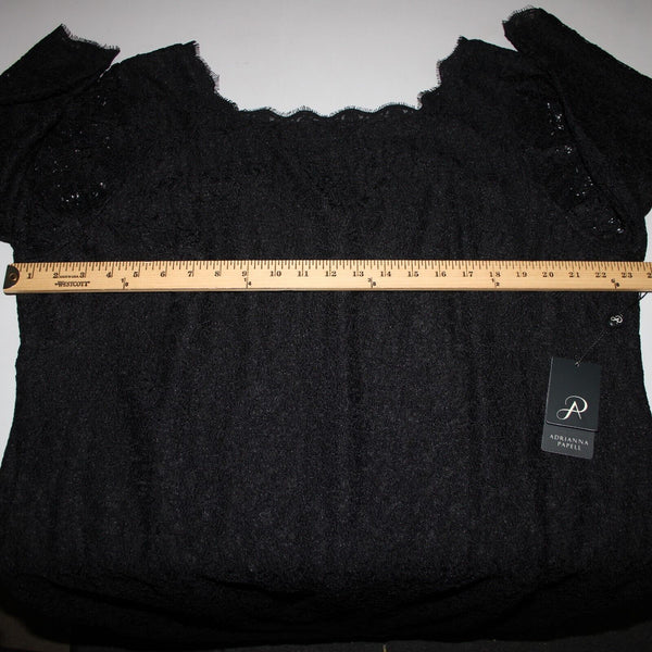 Adrianna Papell NEW Sz 22W Black Lace Lined Viscose Nylon Knee Length Dress