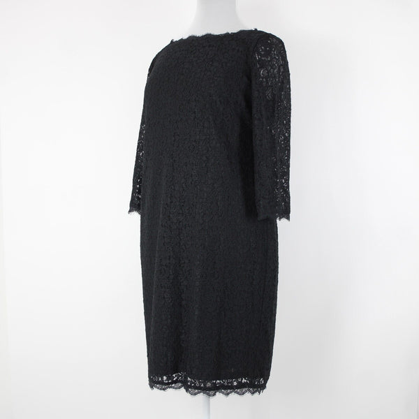 Adrianna Papell NEW Sz 22W Black Lace Lined Viscose Nylon Knee Length Dress