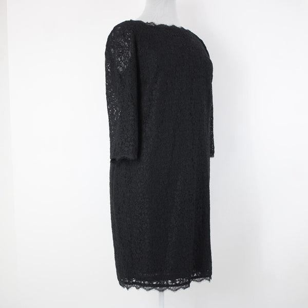 Adrianna Papell NEW Sz 22W Black Lace Lined Viscose Nylon Knee Length Dress