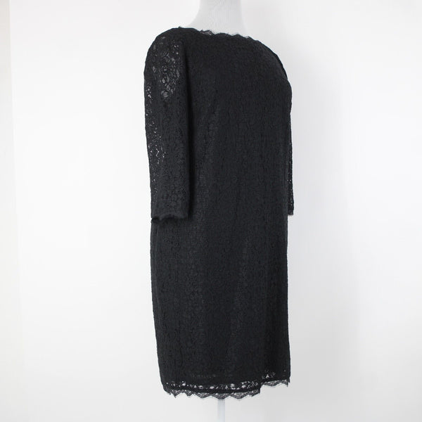Adrianna Papell NEW Sz 22W Black Lace Lined Viscose Nylon Knee Length Dress