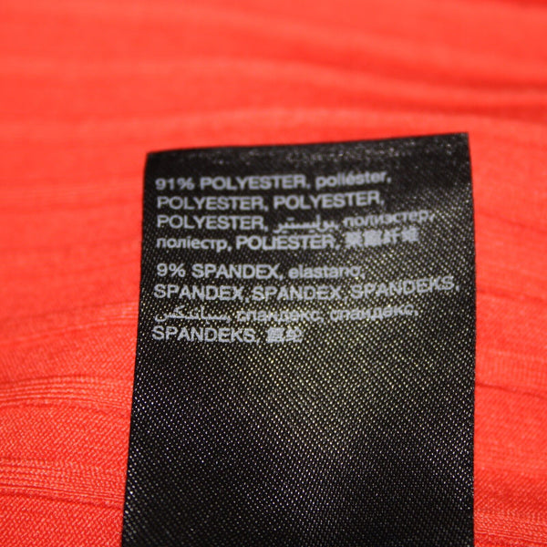 Bebe Sz SP Coral Orange Gold Studs Polyester Spandex Bodycon Dress