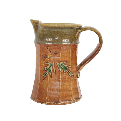 Rockhouse Pottery Signed Poole 1996 Mottled Green Hand Thrown Pitcher